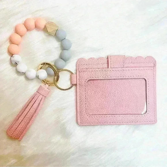 Wristlet Card Wallet Bracelet in Pink - Picture 2 of 6